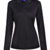 aiw ladies lucky bamboo polo black