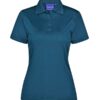 aiw womens bamboo polo aegean blue