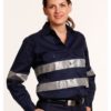 aiw womens long sleeve day night work shirt with 3m tape