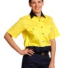 aiw womens short sleeve hi vis work shirt