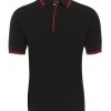 jbs contrast polo black red