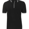 jbs contrast polo black white