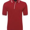 jbs contrast polo red white