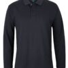 jb's long sleeve cotton pique polo black