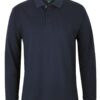 jb's long sleeve cotton pique polo navy