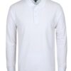 jb's long sleeve cotton pique polo white