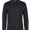 JB's L/S Piping Polo - Black Red