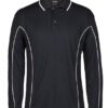 JB's L/S Piping Polo - Black White