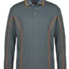 JB's L/S Piping Polo - Grey Orange