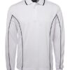 JB's L/S Piping Polo - White Navy