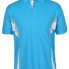 JB's Men's Cool Polo Aqua White Grey