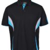JB's Men's Cool Polo Black Aqua Grey