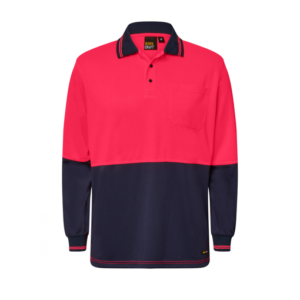 WorkCraft Hi-Vis L/S Pink Polo