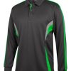 long sleeve podium polo gunmetal green