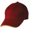 sandwich peak cap maroon gold