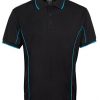 short sleeve piping polo black aqua
