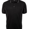 short sleeve piping polo black gray