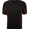 short sleeve piping polo black orange
