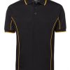 short sleeve piping polo black yellow