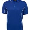 short sleeve piping polo royal white