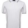 short sleeve piping polo white gray