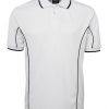short sleeve piping polo white navy